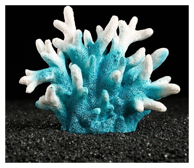 Декоративный коралл синулярия, 18 х 9 х 14 см, голубой