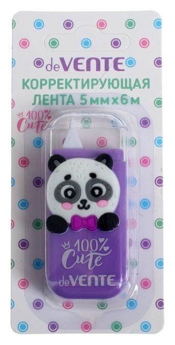 Корректирующая лента 5 мм х 6 м, Devente, 100% Cute Panda, фронтальный аппликатор  deVente