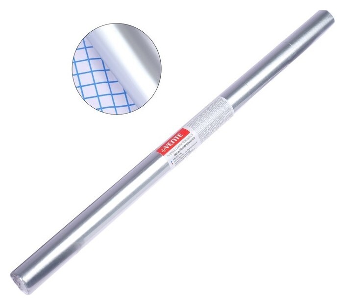 Пленка самоклеящаяся цветная Devente Metallic, 0,45 х 1 м, 30 мкм, серебро с алюминиевым напылением  deVente