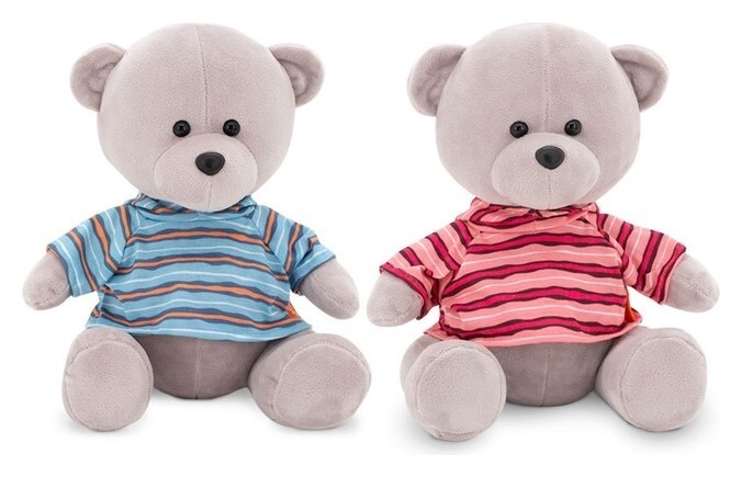 Мягкая игрушка «Медведь топтыжкин серый: в футболке», 25 см  Orange toys