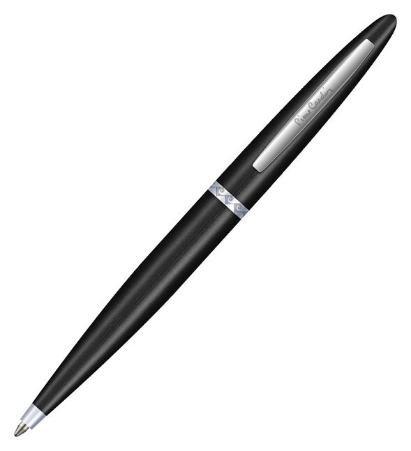 Ручка шариковая Pierre Cardin Capre, корпус латунь и лак, отделка сталь и хром, чернила синие, чёрная  Pierre cardin