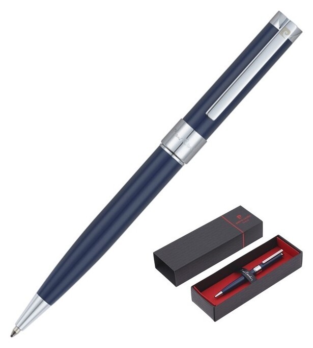 Ручка шариковая Pierre Cardin Gamme Classic, корпус латунь лакированная, отделка латунь и хром, чернила синие, синияя  Pierre cardin