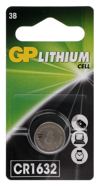 Батарейка литиевая GP, Cr1632-1bl, 3В, блистер, 1 шт.