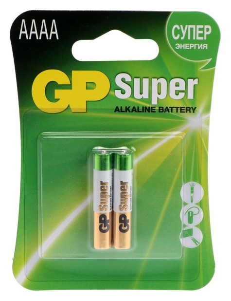 Батарейка алкалиновая GP Super, Aaaa, Lr8d425(Lr61)-2bl, 1.5в, блистер, 2 шт.