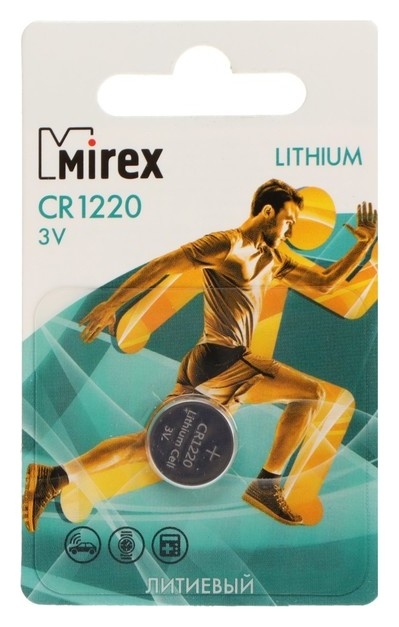 Батарейка литиевая Mirex, Cr1220-1bl, 3В, блистер, 1 шт.