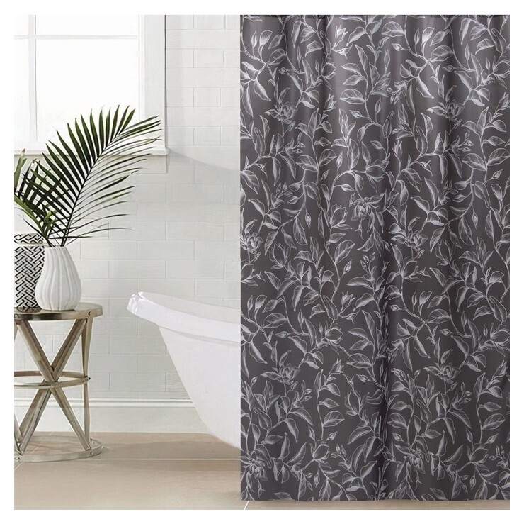 Штора для ванной этель Magnolia 145 х 180 см, полиэстер  Этель