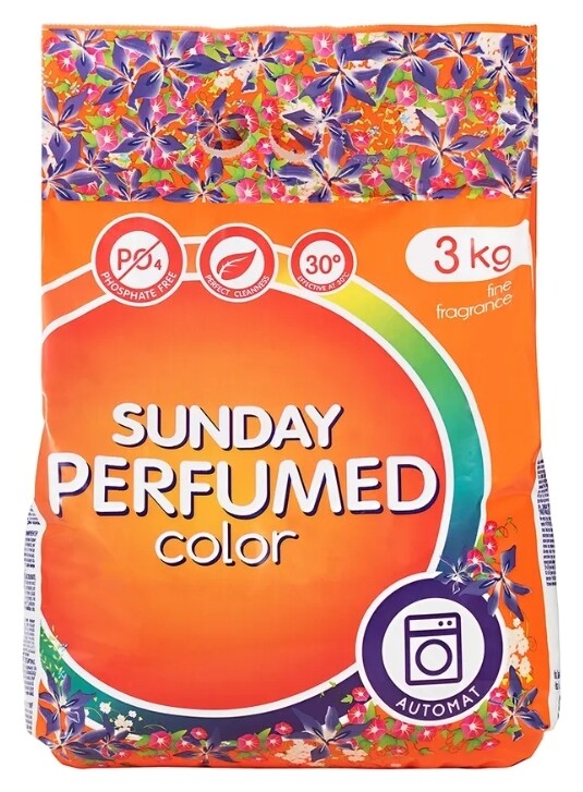 Cтиральный порошок для цветного белья Бесфосфатный парфюмированный автомат Color Sunday