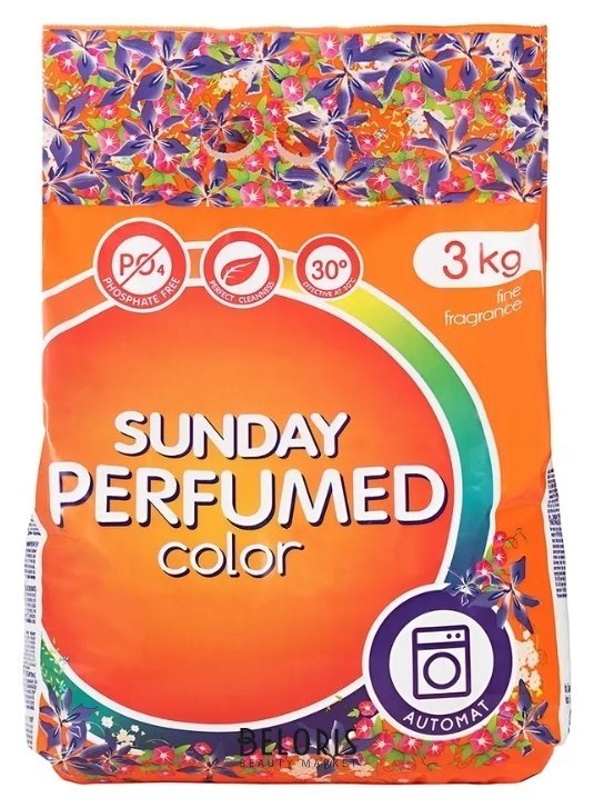Cтиральный порошок для цветного белья Бесфосфатный парфюмированный автомат Color Sunday