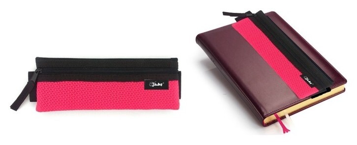 Пенал мягкий, с резинкой для блокнота, 1 отделение, 60 х 195 мм, плоский, ПМП 03-73, чёрный/ярко-розовый  Оникс