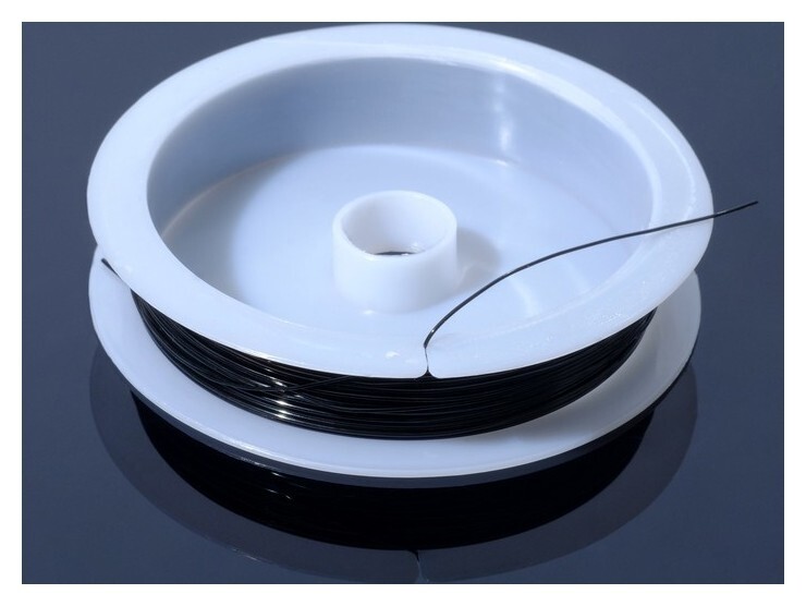 Нить силиконовая (Резинка), D=0,5мм, L=18м, цвет чёрный  Queen Fair