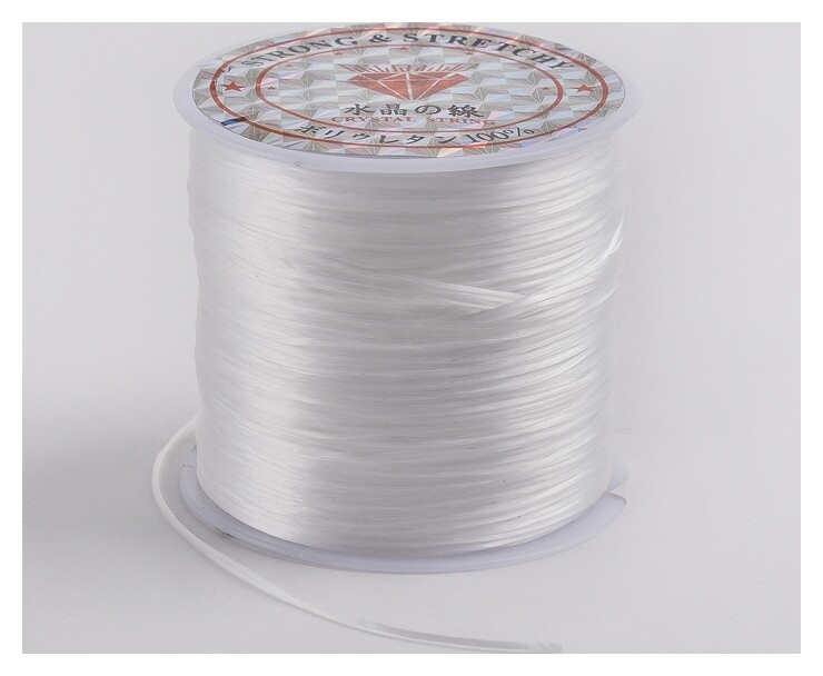 Нить силиконовая (Резинка), плоская, L=50м, прозрачная  Queen Fair