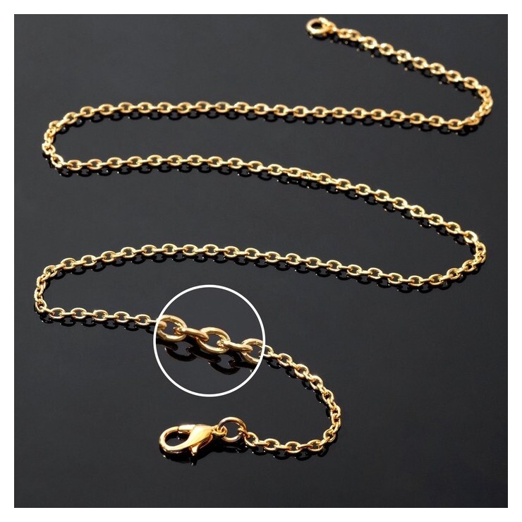 Цепочка с карабином L45см 0,5 (Набор 5 шт) см-1935, цвет золото Queen Fair