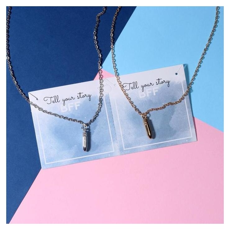 Кулоны "Неразлучники" пули, цвет серебристо-золотой, L=45 см  Tell your story