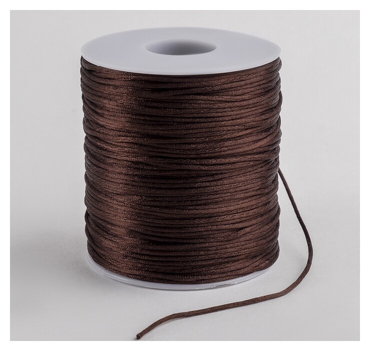 Шнур нейлоновый на бобине D=1мм L=100м, цвет коричневый  Queen Fair