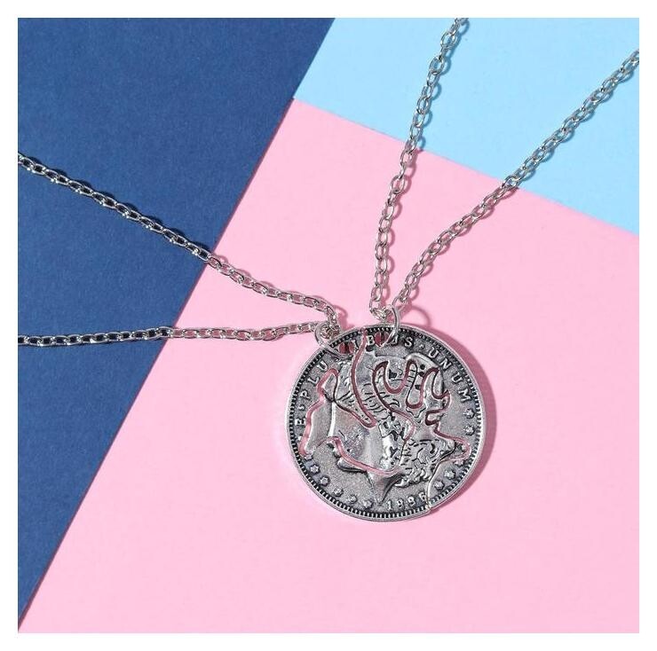 Кулоны "Неразлучники" пара оленей, цвет чернёное серебро, длина 45см  Tell your story