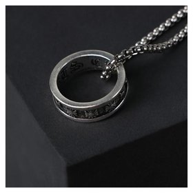 Кулон-амулет "Помпеи" кольцо на нити, цвет чернёное серебро, 70 см Queen Fair