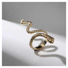 Кольцо "Змея" анаконда, цвет золото, безразмерное Queen Fair