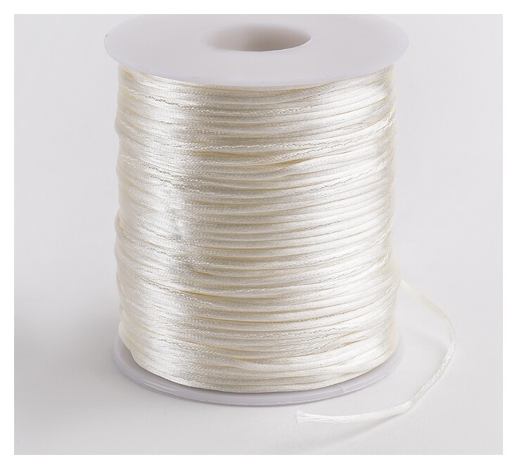 Шнур нейлоновый на бобине D=1мм L=100м, цвет молочный Queen Fair