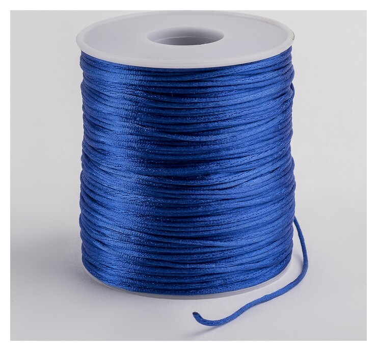Шнур нейлоновый, D = 1 мм L = 100 м, цвет ярко-синий  Queen Fair
