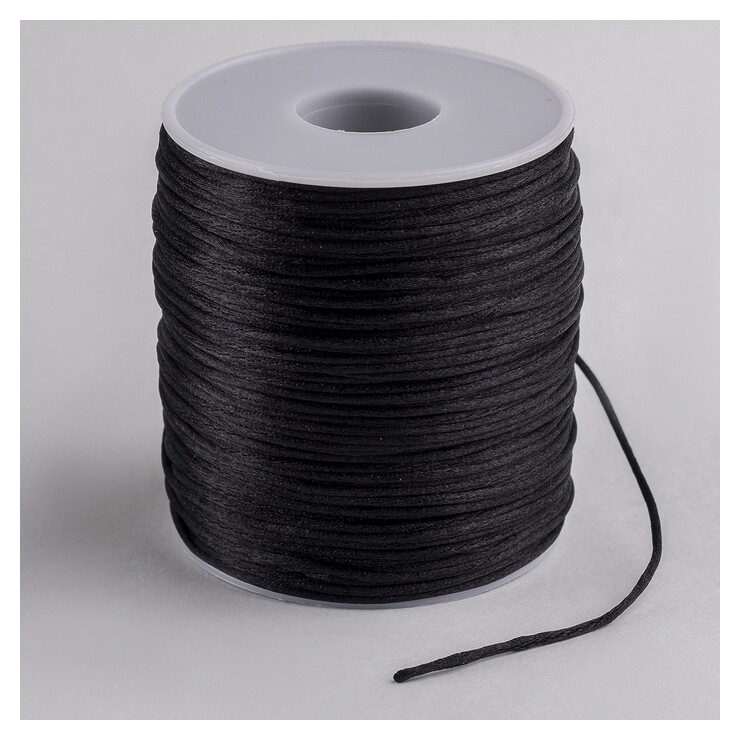 Шнур нейлоновый на бобине D=1мм L=100м, цвет чёрный  Queen Fair