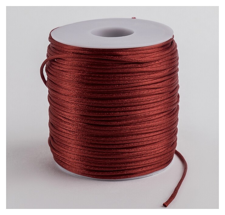 Шнур нейлоновый на бобине D=1мм L=100м, цвет темно-красный  Queen Fair