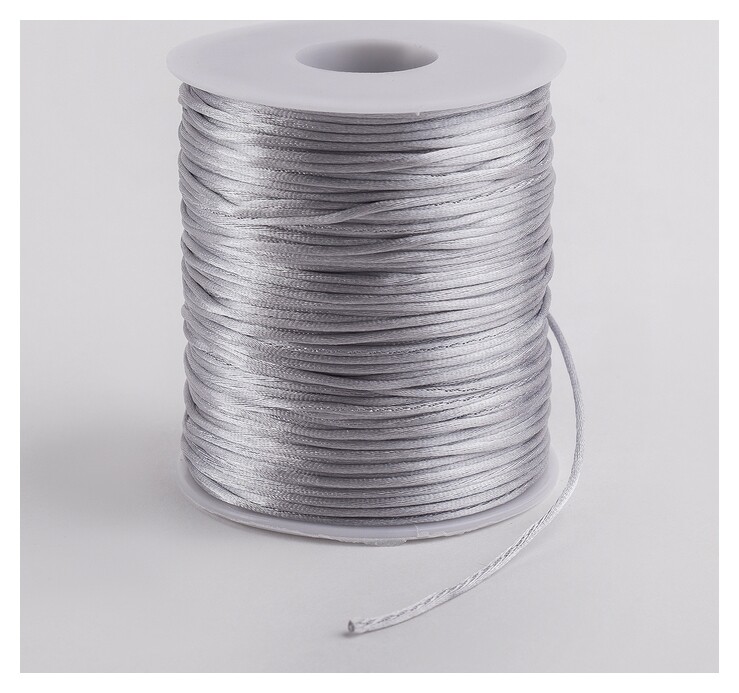 Шнур нейлоновый на бобине D=1мм L=100м, цвет серый  Queen Fair