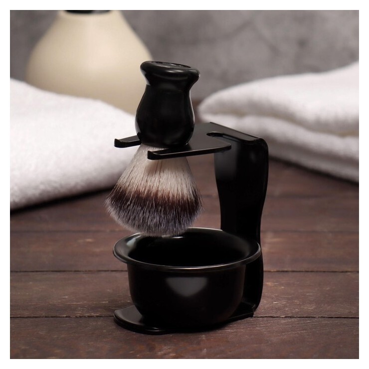 Набор для бритья «Premium Shave», 3 предмета, подарочная упаковка, цвет чёрный  Onlitop