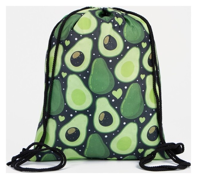 Мешок для обуви на шнурке, цвет чёрный/зелёный  