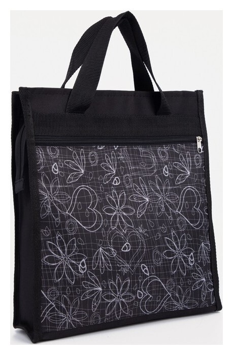 Сумка хозяйственная на молнии, цвет чёрный  TL