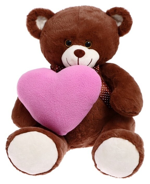 Мягкая игрушка «Медведь виктор со средним сердцем цикламен», 35 см Unaky Soft toy