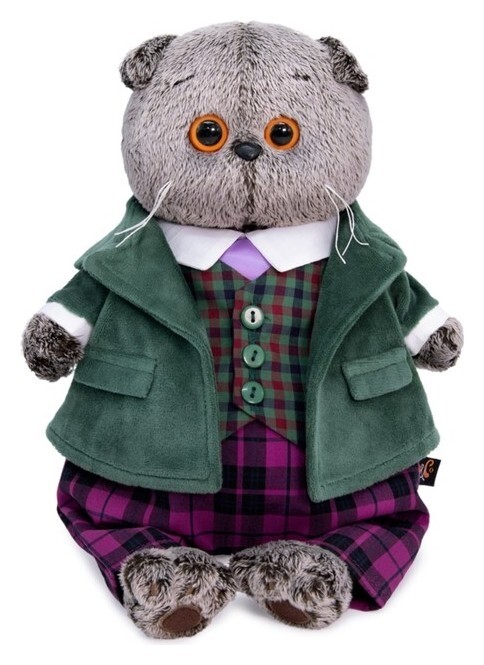 Мягкая игрушка «Басик в зеленом бархатном пиджаке», 22 см  Басик и Ко