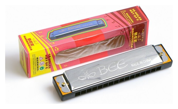 Губная гармошка, хроматическая, 16 отверстий 