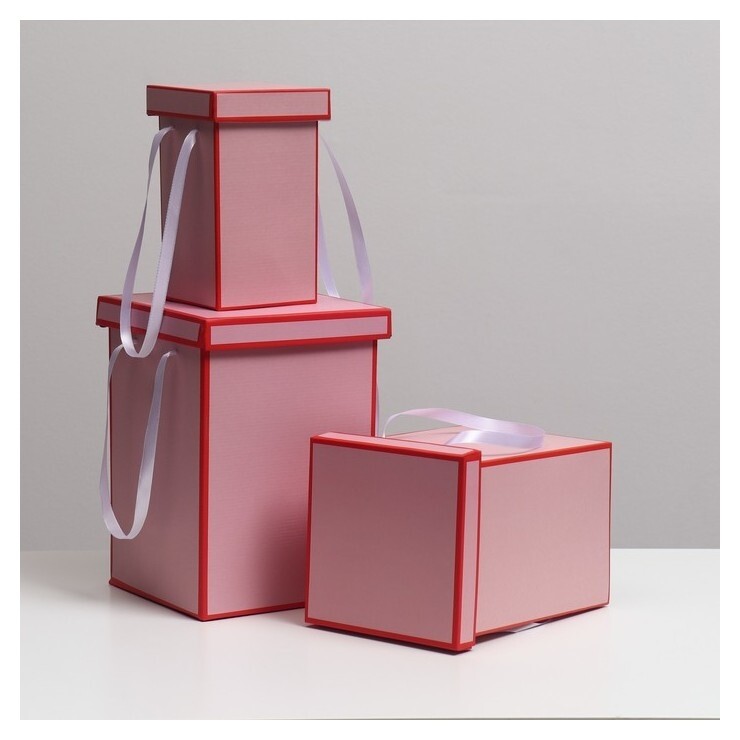 Набор коробок 3 в 1, красный, 17 х 25 см / 14 х 23 см/ 10 х 18 см Upak Land