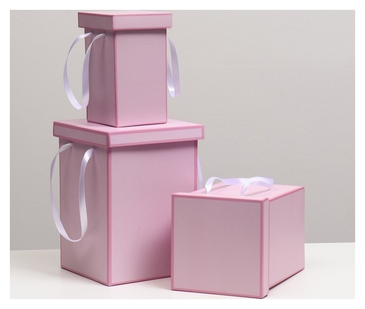 Набор коробок 3 в 1, розовый, 17 х 25 см / 14 х 23 см/ 10 х 18 см  Upak Land