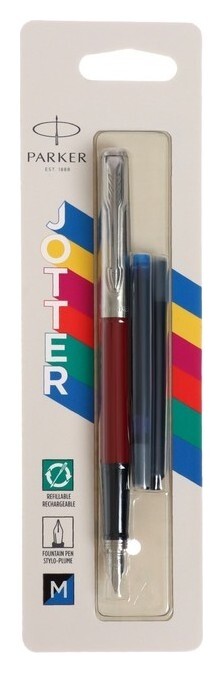 Ручка перьевая Parker Jotter Originals Red1.0мм,+ 2 стержня (Син и черн) блистер 2096872  Parker