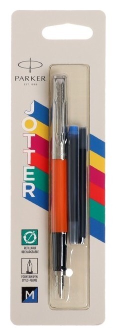 Ручка перьевая Parker Jotter Originals Orange1.0мм,+ 2 стержня (Син и черн) блистер 2096881  Parker