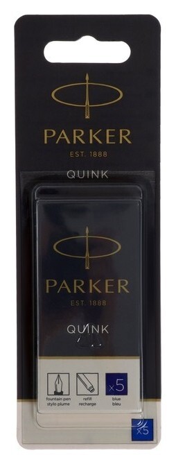 Набор картриджей 5шт для перьевой ручки Parker Cartridge Quink, синие, блистер 1950403  Parker