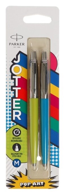 Набор 2шт ручка шарик Parker Jotter Originals POP ART 60's Collection, син, блистер  Parker