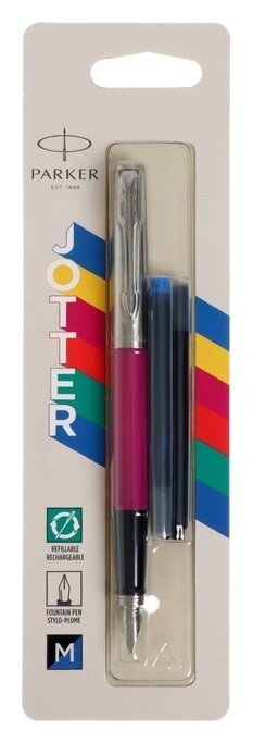 Ручка перьевая Parker Jotter Originals Magenta,1.0мм,+ 2 стержня (Син и чер) блистер 2096860  Parker