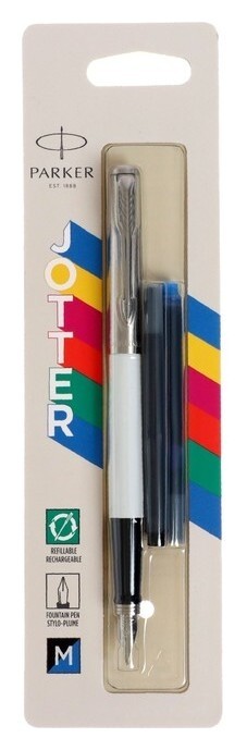 Ручка перьевая Parker Jotter Originals White1.0мм+ 2 стержня (Син и черн), блистер 2096871  Parker