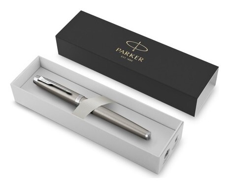 Ручка перьевая Parker IM Essential Stainless Steel CT, средняя 1.0мм, подар/уп 2143636  Parker