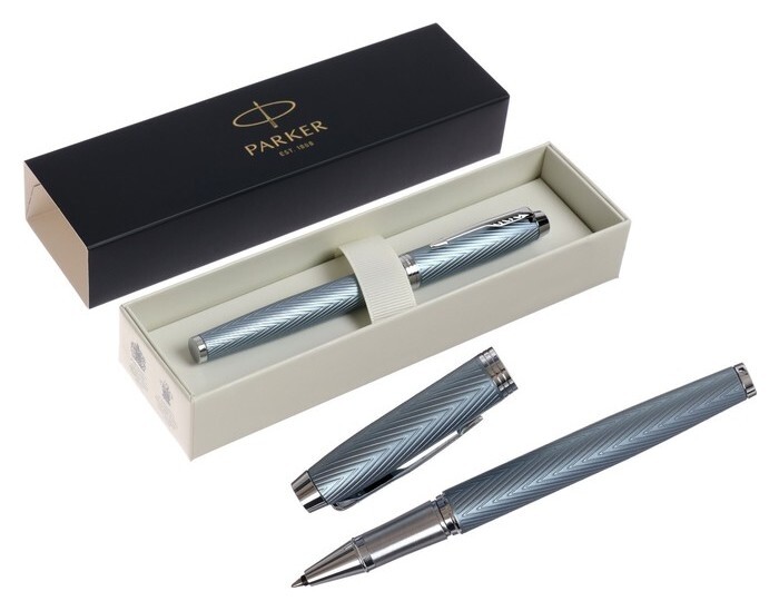 Ручка-роллер Parker Im Premium Blue Grey CT, серо-голубая, подар/уп 2143648  Parker
