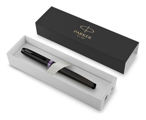 Ручка-роллер Parker Im Professionals Amethyst Purple, черно-фиолетовая, подар/уп 2172950  Parker