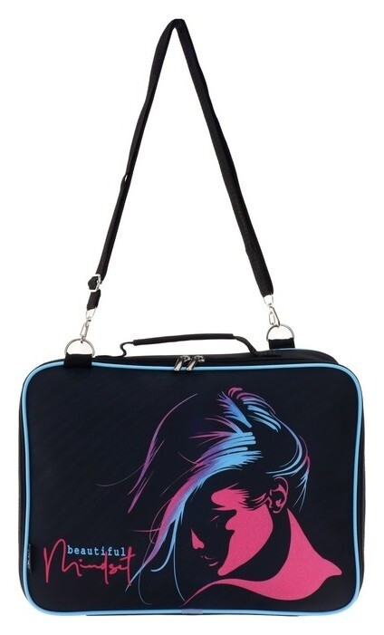 Папка с ручками, текстильная, А4, 350 х 265 х 60 мм, "Оникс", ПМД 6-20, с плечевым ременем,"девочка неон"  Оникс