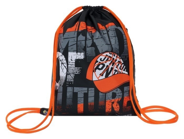 Мешок для обуви с карманом, 470 х 370 мм, с ручкой-петлей, "Оникс", мо-26-1-2р,"рыжая кепка"  Оникс