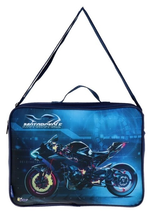 Папка с ручками, текстильная, А4, 350 х 265 х 60 мм, "Оникс", ПМД 5-20, с плечевым ремнём,"кибермото"  Оникс