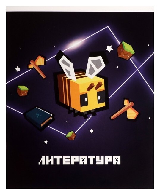 Тетрадь предметная "Пиксели"36 листов в линейку"литература", со справочным материалом, обложка мелованый картон, блок офсет  Calligrata