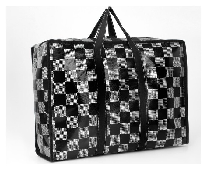 Сумка хозяйственная на молнии, 32 л, цвет чёрный/серый  