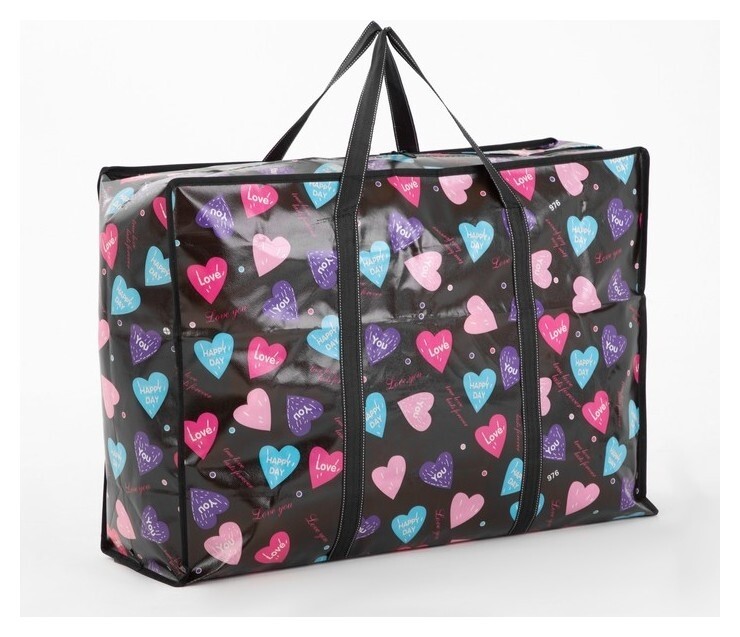 Сумка хозяйственная на молнии, 80 л, цвет чёрный  