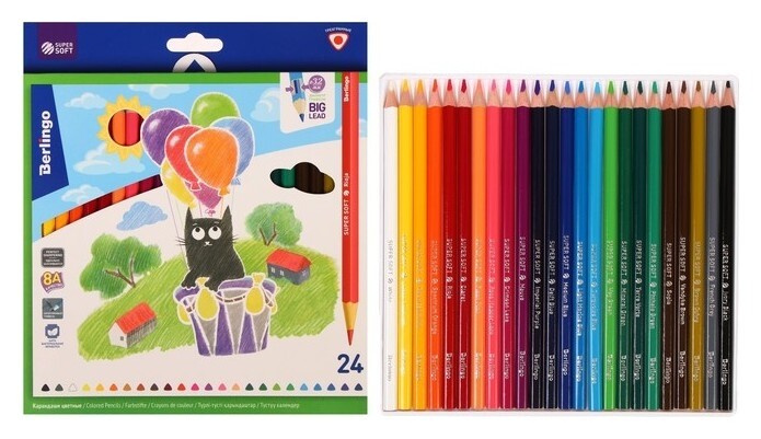 Карандаши 24 цветов "Жил-был кот"  Berlingo